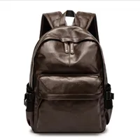 Mens Female Backpack Brand Double Shoulder Bags Male School Bags Leather Shoulder Bag153D
