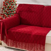 Koce Battilo Christamse Red Rzut Koc Decor Christmase Winte ciepłe rzuty na sofę łóżko w kratę łóżko na łóżku 221203