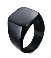 Men Titanium Ring Brief Design Fashion 316L Stainless Steel Punk Black Ring Wedding Engagement Ring Utr81361084267