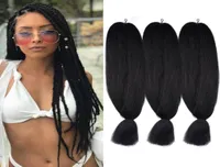 Whole 3 PcsLot 48inch 80g Jumbo Braiding Black Color Kanekalon Synthetic Braiding Hair Extensions Fiber for 3944611