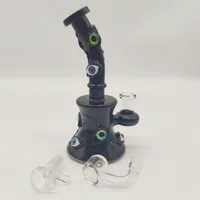 8 pollici da 20 cm 3D Black Black Eye Oye Ball Monster Glass Bong Water Pipes Recycler Joint Fum