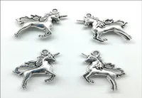Whole Lot 50pcs Cute Unicorn Horse Tibet Silver Charms Pendants Retro Style Jewelry DIY Pendant For Keychain Bracelet Earrings3429662