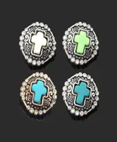Cross 097 Mix Colors Fashion Jewelry Charms Rhinestone Flower Snap Buttons fit 18mm Button Ginger Snaps Bracelet DIY3990794