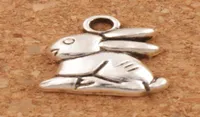 Bunny Rabbit Easter Charms Pendants 100pcslot Antique Silver 132x143mm smycken DIY L498 2017 Fashion Jewelry8574959