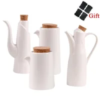 Herb Spice Tools White Porcelain Olive Oil Pot Sauce Vinegar Salt Spices Seasoning Can Bottle Gravy Boats Kitchen Cooking Tools Storage Organizer a hdh 221203