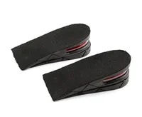 Unisex 2 Layer Heel Insoles Invisible Increase 5 cm Height Taller PVC Insole Shock Air Cushion Black Half Yard Pad Feet Care8566070