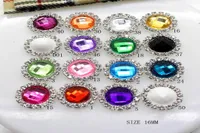 50pcs Mixed Colors 16mm Acrylic Metal Crystal Rhinestone Button Wedding Hair Embellishments DIY Accessory Decoration7844790