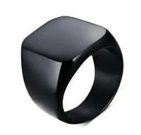 Men Titanium Ring Brief Design Fashion 316L Stainless Steel Punk Black Ring Wedding Engagement Ring Utr81368451578