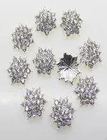 50pcs 17mm Hexagonal Metal Rhinestones Silver Button Diy Hair Accessory Wedding Invitation Decoration9544131