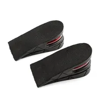 Unisex 2 Layer Heel Insoles Invisible Increase 5 cm Height Taller PVC Insole Shock Air Cushion Black Half Yard Pad Feet Care8772600