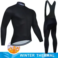 Cycling Jersey Sets Winter Thermal Fleece Team Clothing Maillot Bicycle Clothes Bib Pants Men Mtb Bike Triathlon 221203