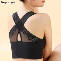 Bras 2022 Lace Wire Free Latex Bra Seamless For Women Underwear Push Up Bralette With Pad Vest Top Female Backless
