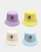 Ldslyjr Cotton Three Mushroom Embroidery Bucket Hat Fashion Joker Outdoor Travel Sun Cap for Men and Women 1273808241