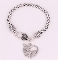 Unisex Animal Chihuahua Pattern Heart Charm Bracelet Good Gift For Dog Lover Personality Jewelry Zinc Alloy Provide Drops2203455