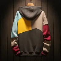 Mens Hoodies Sweatshirts April MOMO Mens Hoodie With Fur Plus Size Patchwork Contrasted Color Casual Hooded Shirt Men Pullover Hip Hop Hoody 220921