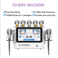 Portable 7D HIFU slimming 7 cartridges 210000 shots skin tightening focused ultrasound skin lifting ultramage face lift remove neck wrinkles beauty instrument