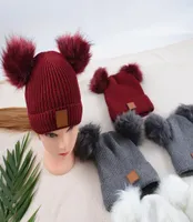 carh Women Children Knitted Parenting Caps Outdoor Hats Adult Kids Beanies Visor Cap Hats Winter Warm Hat Woolen Casual Headgear2832562