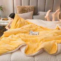 Bedding sets Shaggy Fuzzy Fur Winter Warm Blanket Office Fluffy Rest Plaid Sofa Cover Bedsheet Student Home Bedspread 221206
