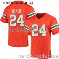 Stitched 2020 24 Travis Homer Miami Hurricanes Orange NCAA Football Jersey Men Women Youth XS-5XL 6XL