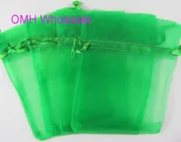 OMH Whole 100pcs 10x12cm 25 اللون الوردي الأخضر مختلط لطيف الصينية Voile Christmas Gift Bag Bag Organza Gift Pou3977142