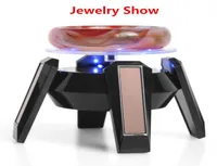 black and White Jewelry Stand Phone Rotating Display shelf Turn Table with LED Light Jewelry holder 8169184