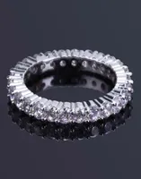 New White Gold Plated Full CZ Zirconia Tennis Finger Rings Diamond Hip Hop Rock Rapper Jewelry Gifts for Men and Women Size 811 W6260355