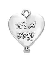 New Fashion Easy to diy 20Pcs it039s a boy heart charms for man jewelry making fit for necklace or bracelet5180402