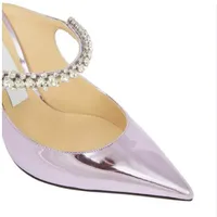 Women Pumps Sandals Leather Mules High Heels Luxury Italy Pointed Toes Slingback Crystal Ankle Strap Design Wedding Party Sandal London Bing 100 Patent Box Eu 35-43