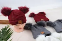 carh Women Children Knitted Parenting Caps Outdoor Hats Adult Kids Beanies Visor Cap Hats Winter Warm Hat Woolen Casual Headgear3287642