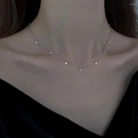 Choker Cute Geometric Round Necklace Fashion Elegant Minimalist Wafer Tassel Clavicle Chain Women Jewelry Gift