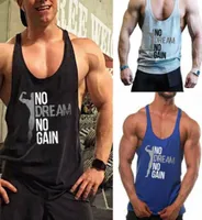 Män praktiska andningsbara ärmlösa lösa bomullstankar Sports Vest Gym Running Fitness Workout Viktlyftande sportkläder1557751