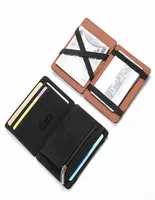 Upscale Upgrade Ultra Thin Mini Wallet Men Women Business Pu Leather Magic Small Credit Card Holder s J2208096797639