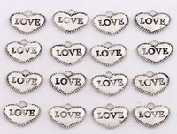 Dots Rim LOVE Heart Charms 200pcslot Antique Silver Pendants Fashion Jewelry DIY L915 136x125mm1806854