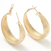 Dreamtop Punk Wide Hoop Earrings Jewelry Gold Color Maxi For Women Gift Metal Geometric Earings Pendientes E119 & Huggie242v