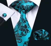 Green Floral Tie Hankerchief Cufflinks Set Jacquard Woven Mens Tie Set Business Work Formal Meeting Leisure N07698897396