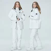 Skiing Suits Suit Winter Men Women Solid Color Snow Jacket Warm Windproof Thickened Snowboard Pants Waterproof Alpine Set 221203