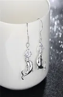 women039s Dolphin sterling silver plated earrings size 43CM13CM DMSE270 gift 925 silver Plate earring jewelry Charm2850111