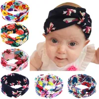 Baby filles élastiques Coton Band Cross Not Mabodées Bohemia Flower Kids Headraps Accessoires Hair Accessoires Photographies