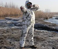Hunting Jackets Winter Men039s Snow Bionic Camouflage Suit Waterproof Warm Fleece Outdoor Fishing Jacket Pants 2Pcs Sets Male1570628