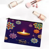 Storage Bags Candlestick Floral Hanukkah Motif Canvas Bag Cosmetic Coin Earphone Lipstick Bank Card Women's Stock