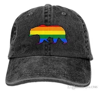 pzx Baseball Cap For Men Women Gay Pride Rainbow Bear Mens Cotton Adjustable Jeans Cap Hat Multicolor optional4612450