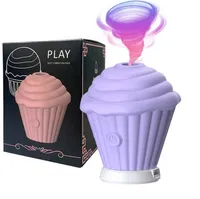 Sexe jouet masseur vibrateur Clitoir en silicone sucer Cupcake Femmes Nipple G Spot Stimulator Sucker Ice Cream Egg pour la femelle