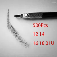 Aghi da tatuaggio 500pcs Nano Agulhas Lamina 0,18 mm Para Microblading Blade Multiple 12/14/16/18/21U