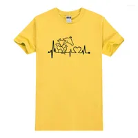 Camisetas para hombres Fashion Animal Heartbeat Caca Camiseta Algodón Cotón Regalo casual para hombres Tops Camas 31 Color