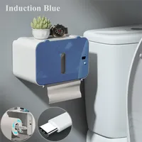 Vacuum Parts Toilet Paper Rack Wall Mount Tissue Holder Wc Induction Automatic Tissue Box Punch-Free Waterproof Seal Lazy Smart Home Supplies