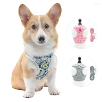Dog Collars Harness Cats Bells Collar Lead Leash For Small Medium Dogs Chest Strap Vest Adjustable Walking Leashes Pets Accessories