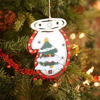 Decorative Figurines Wooden Christmas Tree Small Pendant Decoration Supplies Lamp Chain Replacement Ceramic Decorations