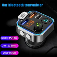 Car Bluetooth-compatible 5.0 FM Transmitter One Key Bass Mp3 Player Large Microphone USB Music Play QC3.0 PD20W Quick Charger
