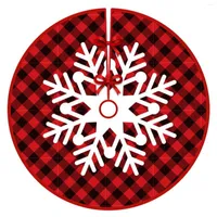 Christmas Decorations Tree Skirt 36 Inches Plush Embroidered Rustic Holiday Classic Red For Christm