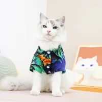 Cat Costumes Pet Dog Clothes Hawaiian Shirt Beach Clothing For Medium Dogs Kitten Puppy Print Short Sleeves Summer Costume Ropa Perro